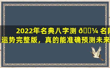 2022年名典八字测 🐼 名网运势完整版，真的能准确预测未来吗 🌺